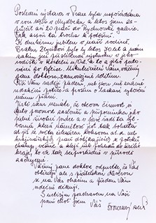 Aleš Štolovský (1911 - 1987) - Dopis Prokopu Tomanovi ml.