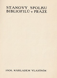Vojtěch Preissig (1873 - 1944) - Stanovy Spolku bibliofilů v Praze