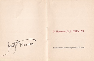 Josef Florian (1873 - 1941) - G. Hoornaert: Breviář