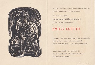 Emil Kotrba (1912 - 1983) - Pozvánka na výstavu