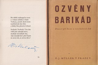 Oldřich Mikulášek (1910 - 1985) - Ozvěny barikád : 25 básní z revolučních dnů