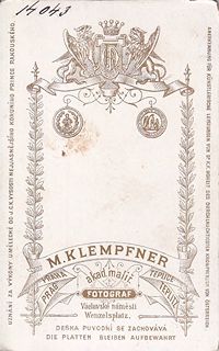 Moritz Klempfner (1842 - 1889) - Fotografický atelier Praha