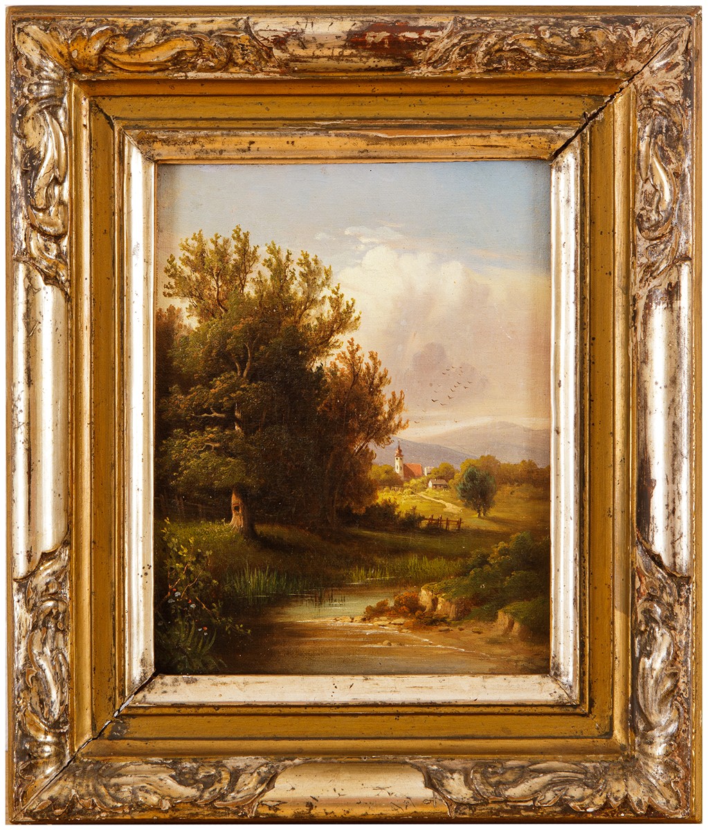 Mánesová Amalie (1817 – 1883) - Krajina s kostelíkem