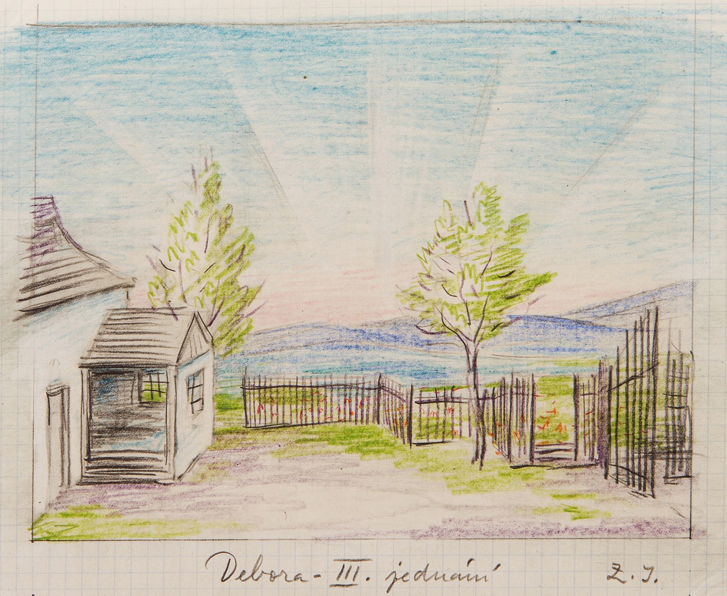 Zrzavý Jan (1890 – 1977) - Návrh divadelní scény - Debora