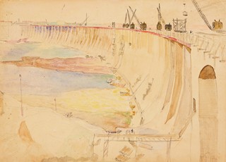 Kibargin (Kibardin) Georgij (1899 – 1989) - Stavba přehrady na Dněpru/konvolut 5 kreseb/