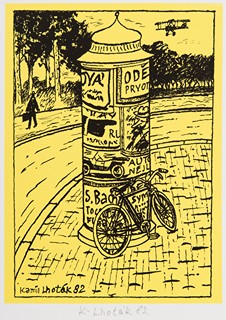 Lhoták Kamil (1912 – 1990) - Reklamní sloup s bicyklem