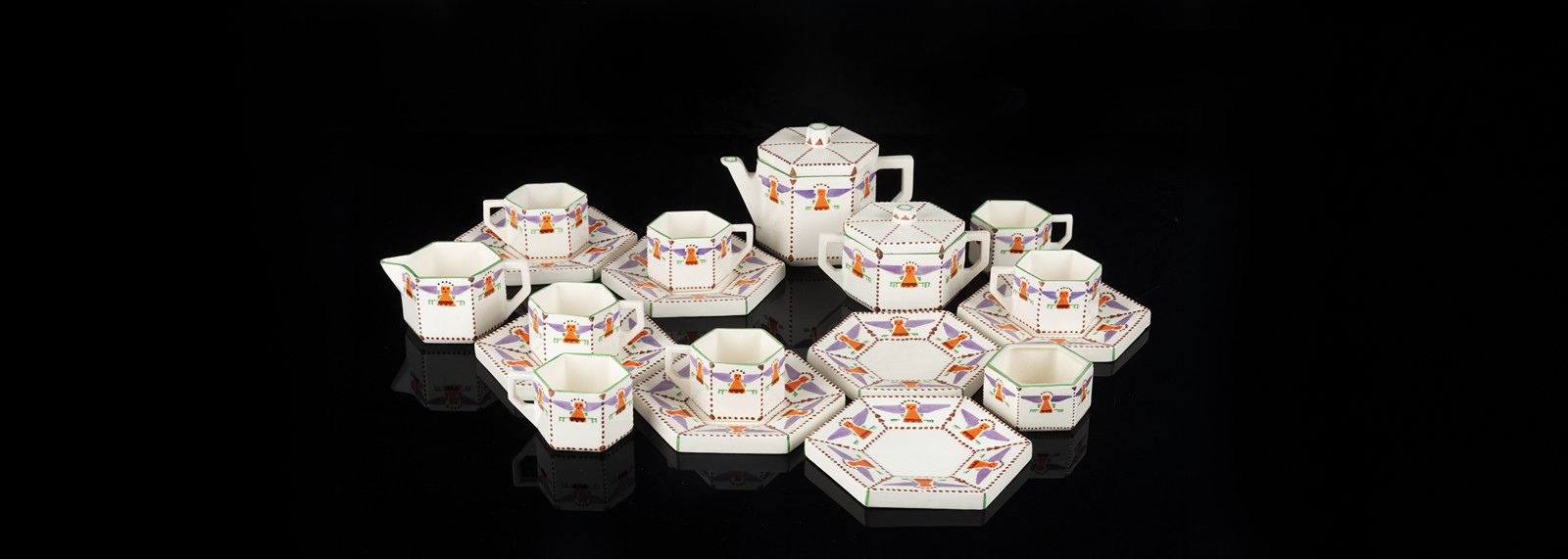 Stockar Rudolf 1886–1957, Graniton Werke Svijan Podolí Rydl & Thon, fa - Čajová souprava – 11 ks