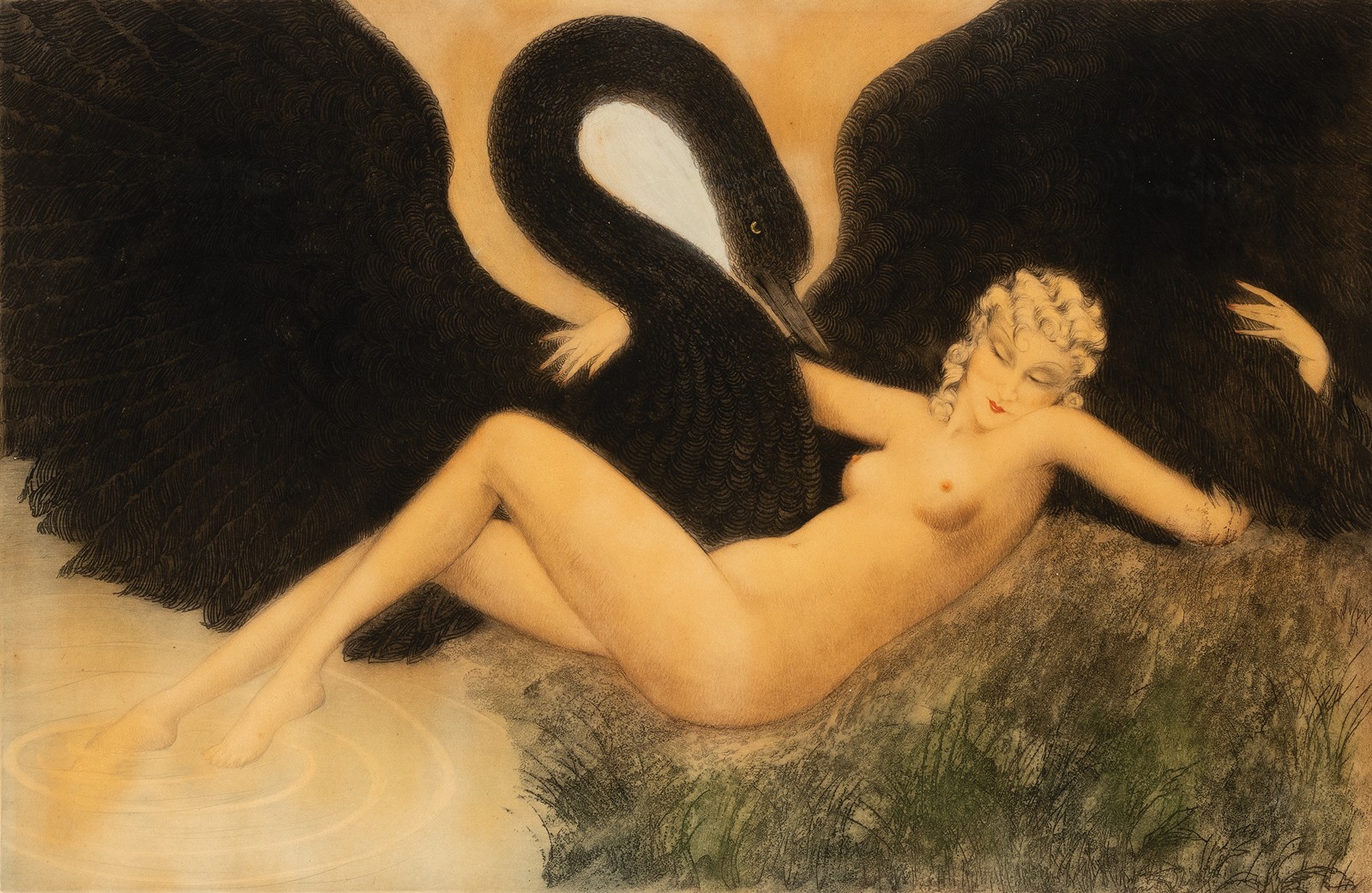 Icart Louis 1888–1950 - Léda s labutí