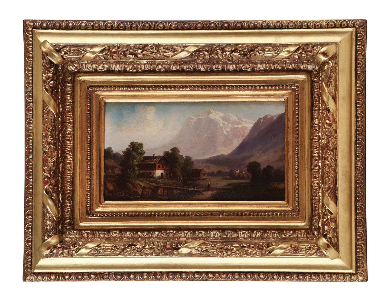 Ullik Hugo 1838–1881 - Horská krajina se stavením