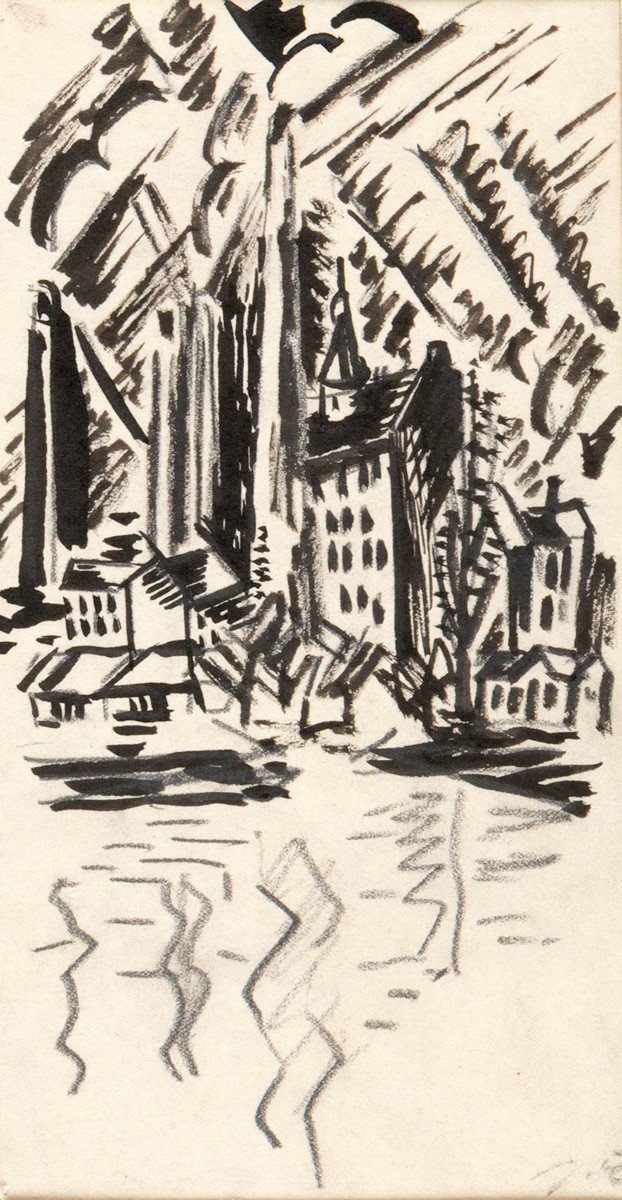 Čapek Josef 1887–1945 - Domy s továrními komíny, 1912