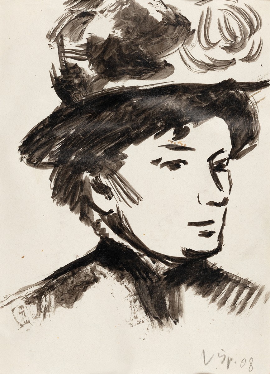 Václav Špála 1885–1946 - Dáma v klobouku, 1908