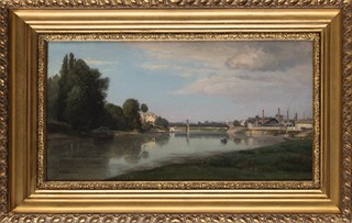 Chitussi Antonín 1847–1891 - Krajina s řekou a železničním mostem