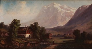 Ullik Hugo 1838–1881 - Horská krajina se stavením