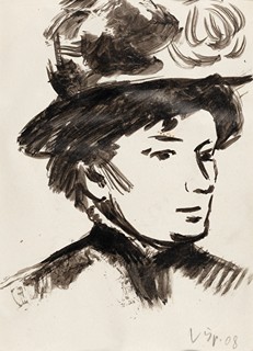 Václav Špála 1885–1946 - Dáma v klobouku, 1908