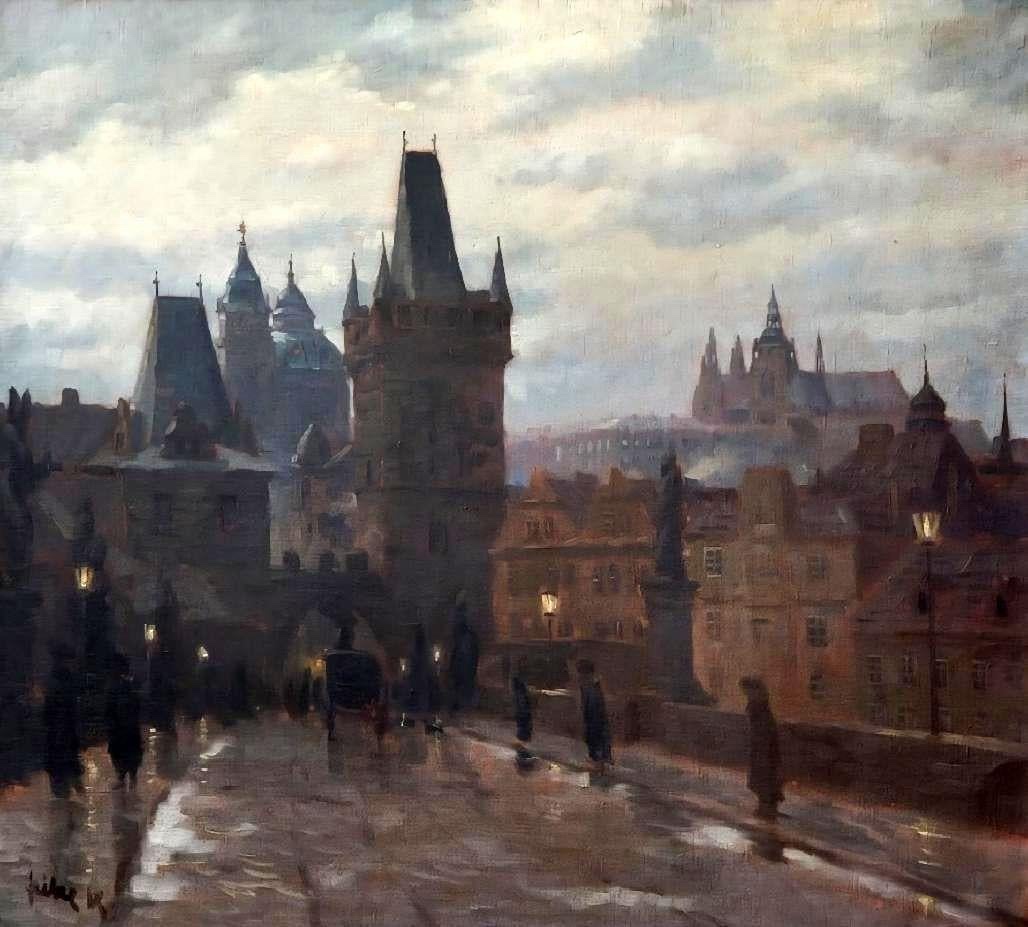 Stanislav Feikl (1883 - 1933) - Večerní Karlův most