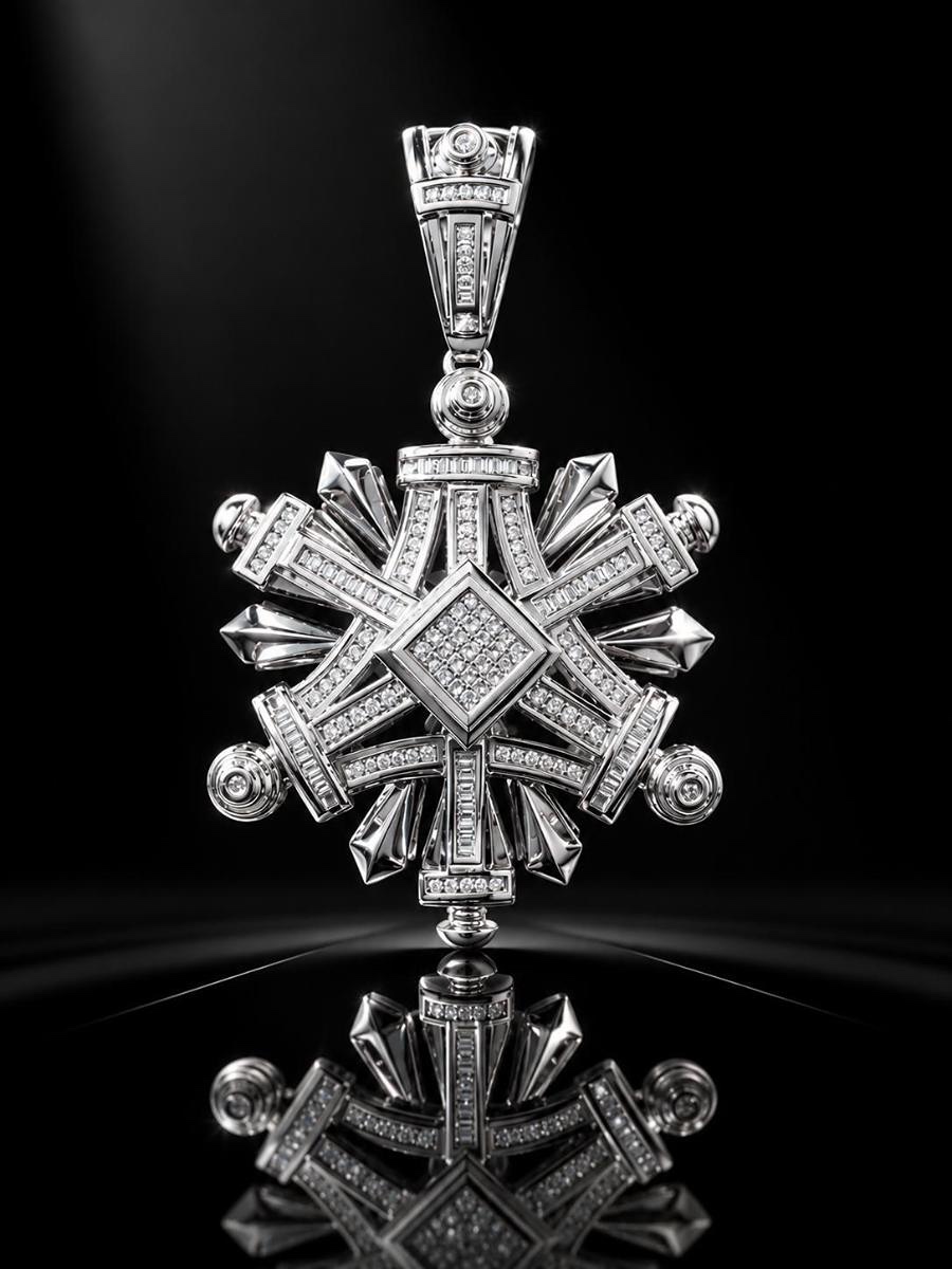 MONUMENTÁLNÍ DIAMANTOVÝ PŘÍVĚS S 172 PŘÍRODNÍMI DIAMANTY, CERTIFIKÁT