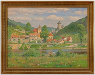 František Daněk Sedláček (1892 - 1974) - Letní odpoledne u Karlštejna