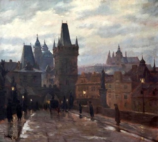 Stanislav Feikl (1883 - 1933) - Večerní Karlův most