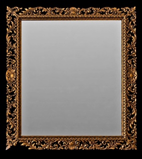 VELKÉ LUXUSNÍ ZRCADLO - BOHATĚ ŘEZANÝ RÁM - 163 X 141 CM