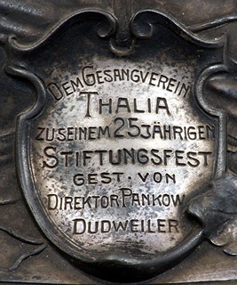 LUXUSNÍ FIGURÁLNÍ CÍNOVÝ KORBEL - SECESNÍ MISTROVSKÉ DÍLO, CCA 1900