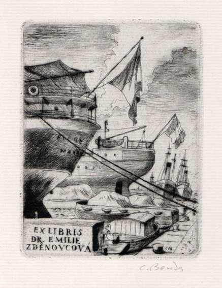 Cyril Bouda (1901-1984) - Ex libris dr. Emilie Zděnovcová
