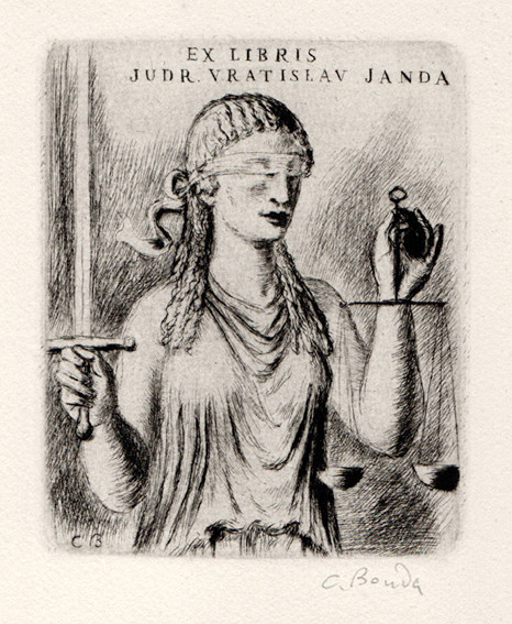 Cyril Bouda (1901-1984) - Ex libris JUDr. Vratislav Janda
