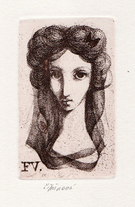 Ludmila Jiřincová (1912-1994) - Ex libris FV.