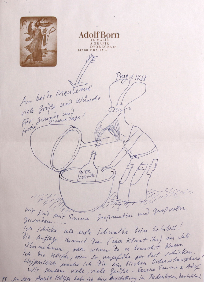 Adolf Born (1930-2016) - Dopis s kresbou