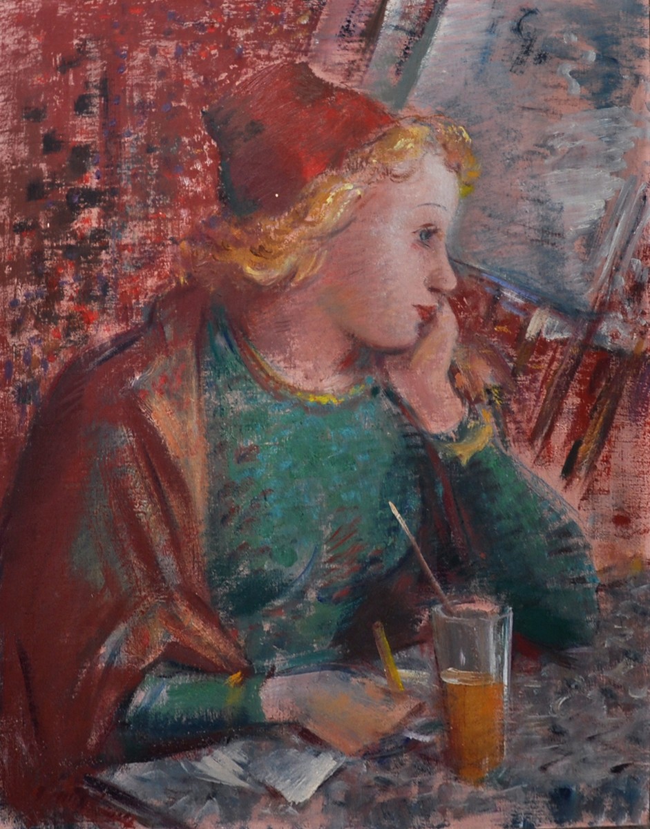 Bohumil Ullrych (1893 - 1948) - Dívka se sklenicí