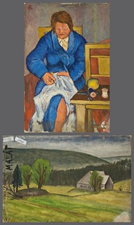 Radim Malát (1930 - 1997) - Zašívající žena (Krajina)