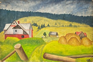 Radim Malát (1930 - 1997) - Krajina s domy