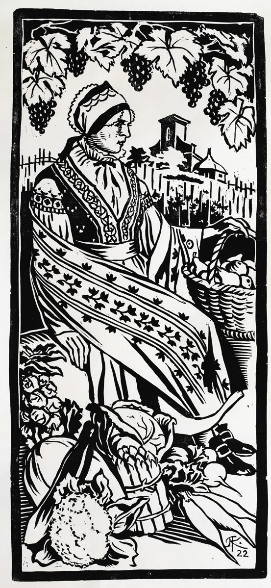 KAŠPAR Adolf (1877-1934) - Selka prodávající ovoce a zeleninu