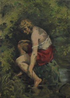 SÝKORA Gustav (1889-1966) - Děvče na břehu jezírka