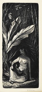 ŠIMON Pavel (1920-1958) - Dívka a papoušek