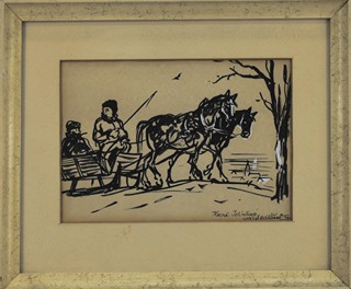 SEDLÁČEK Vojtěch (1892-1973) - Sáně s koňmi