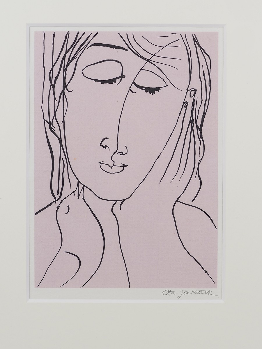 Ota Janeček (1919 - 1996) - Dívka s ptáčkem