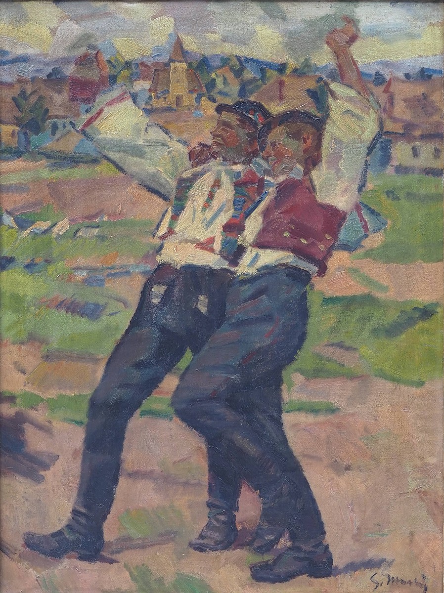 Gustáv Mallý (1879 - 1952) - Slavící dvojice v krojích