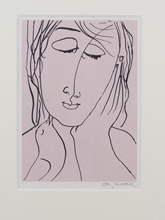 Ota Janeček (1919 - 1996) - Dívka s ptáčkem