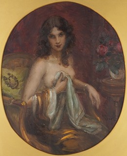 Bohumil Mareček (1884 - 1962) - Něžný akt s květinou