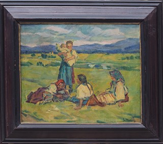 Gustáv Mallý (1879 - 1952) - Rozhovor na louce