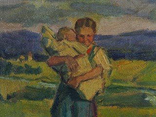 Gustáv Mallý (1879 - 1952) - Rozhovor na louce