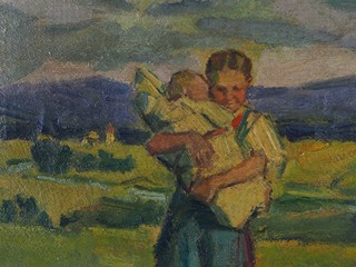 Gustáv Mallý (1879 - 1952) - Rozhovor na louce