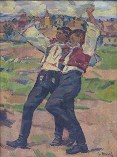 Gustáv Mallý (1879 - 1952) - Slavící dvojice v krojích