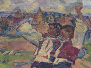 Gustáv Mallý (1879 - 1952) - Slavící dvojice v krojích
