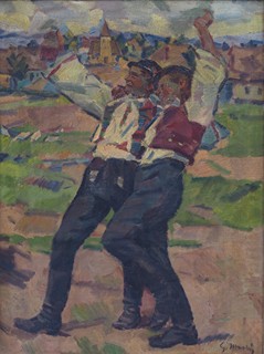 Gustáv Mallý (1879 - 1952) - Slavící dvojice v krojích