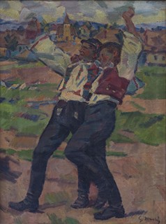 Gustáv Mallý (1879 - 1952) - Slavící dvojice v krojích