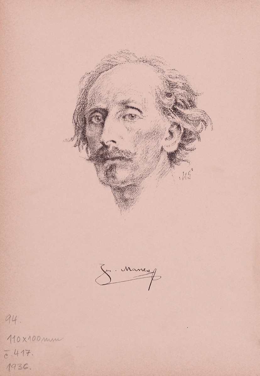 Maxmilián Švabinský (1873 - 1962) - Josef Mánes (Hlava)