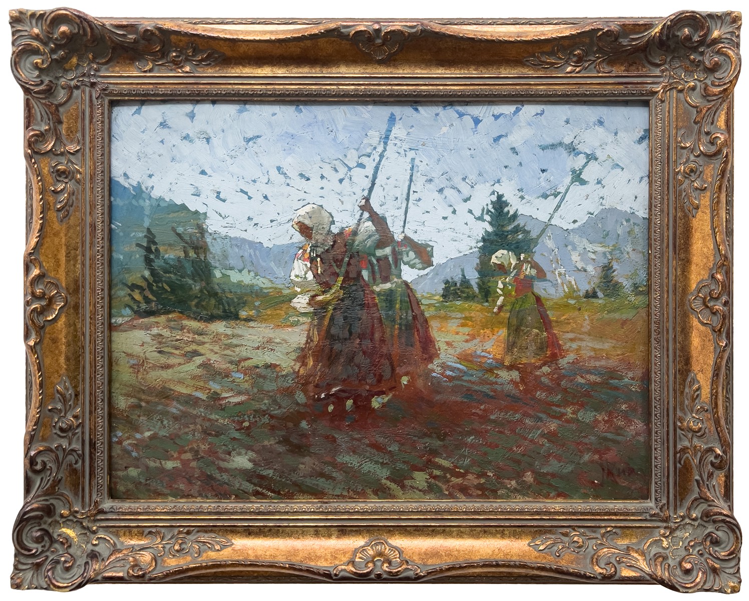 Ludvík Kuba (1863 - 1956) - Hrabání otavy ve Žďáru