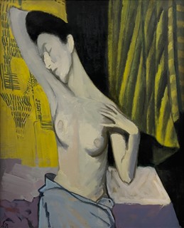 Ernest Neuschul (1895 - 1968) - Akt s draperií