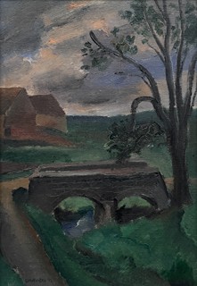 Otakar Mrkvička (1898 - 1957) - Krajina s mostem